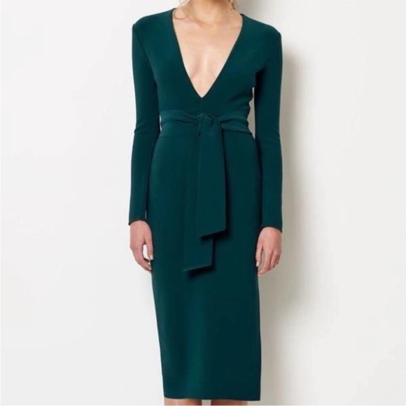 Revolve Bec & Bridge Emerald Green Tasha Midi Dress US size 4 - Picture 4 of 13